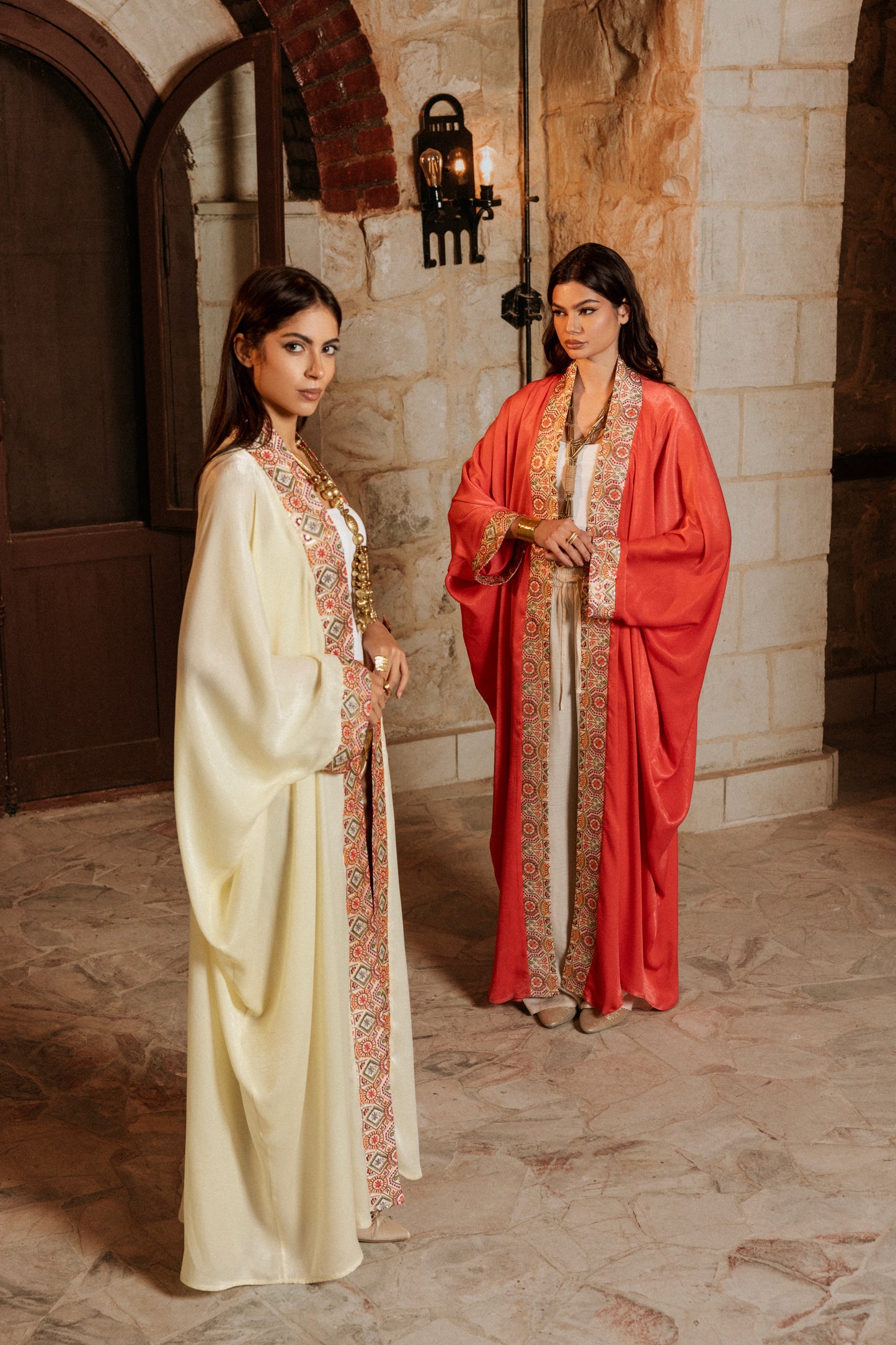 YELLOW SHIMMER KAFTAN