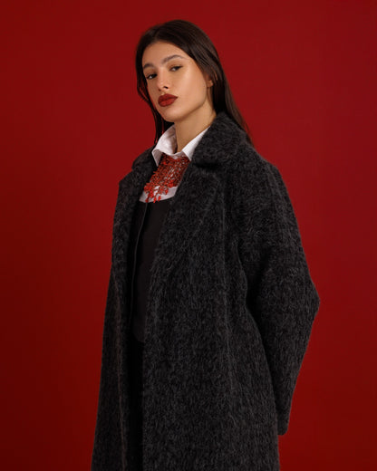 Valeria Fur Coat - Dark Gray