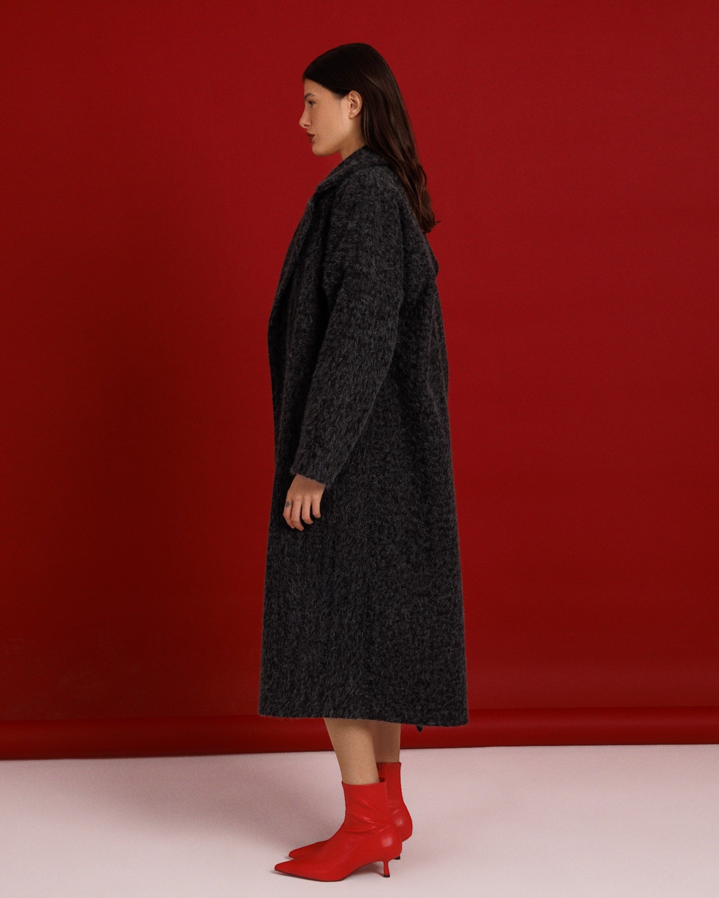 Valeria Fur Coat - Dark Gray