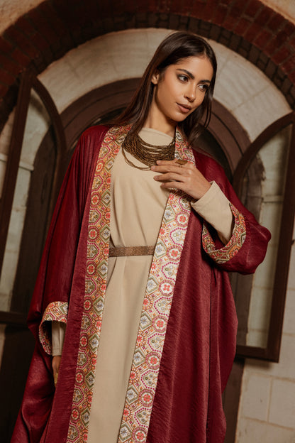 BURGUNDY SHIMMER KAFTAN