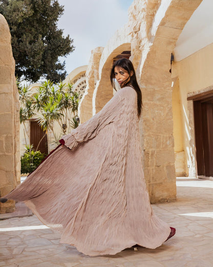 BURGUNDY/BEIGE DOUBLE SIDED KAFTAN