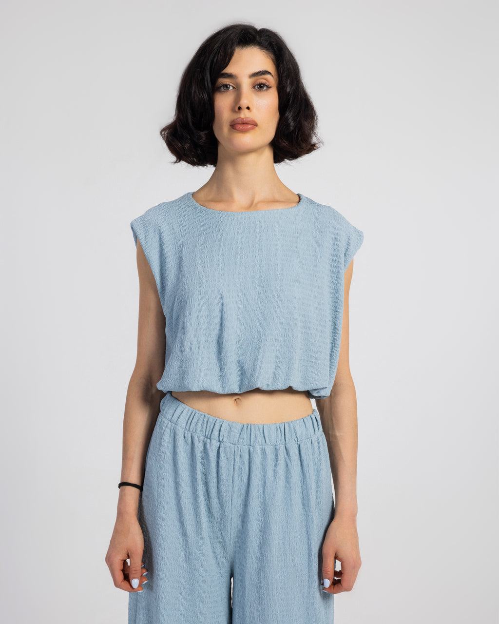 BLUE KORESHA CROP TOP