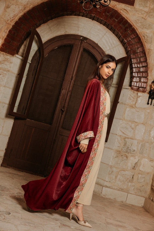 BURGUNDY SHIMMER KAFTAN