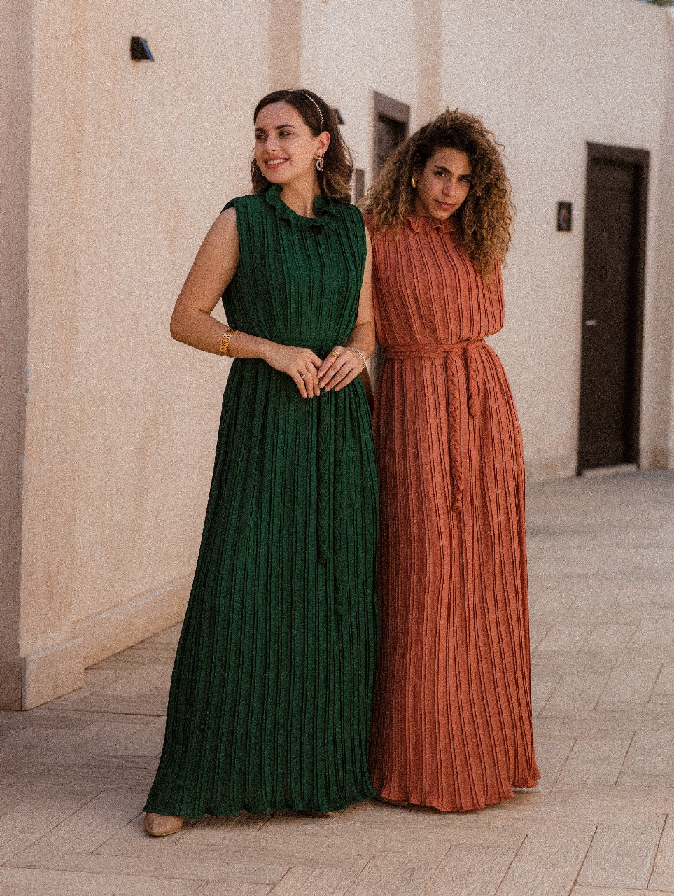 DARK GREEN PLISSE DRESS