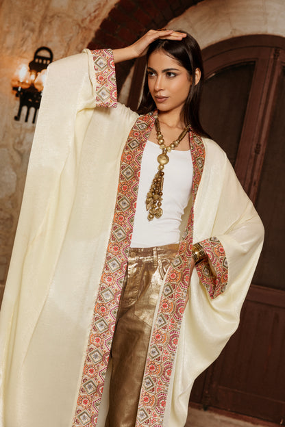 YELLOW SHIMMER KAFTAN