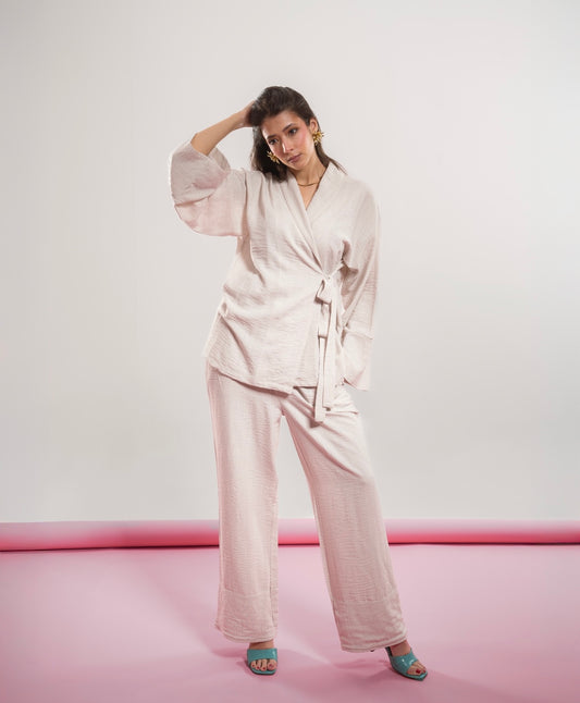 OFF WHITE LINED LINEN SET
