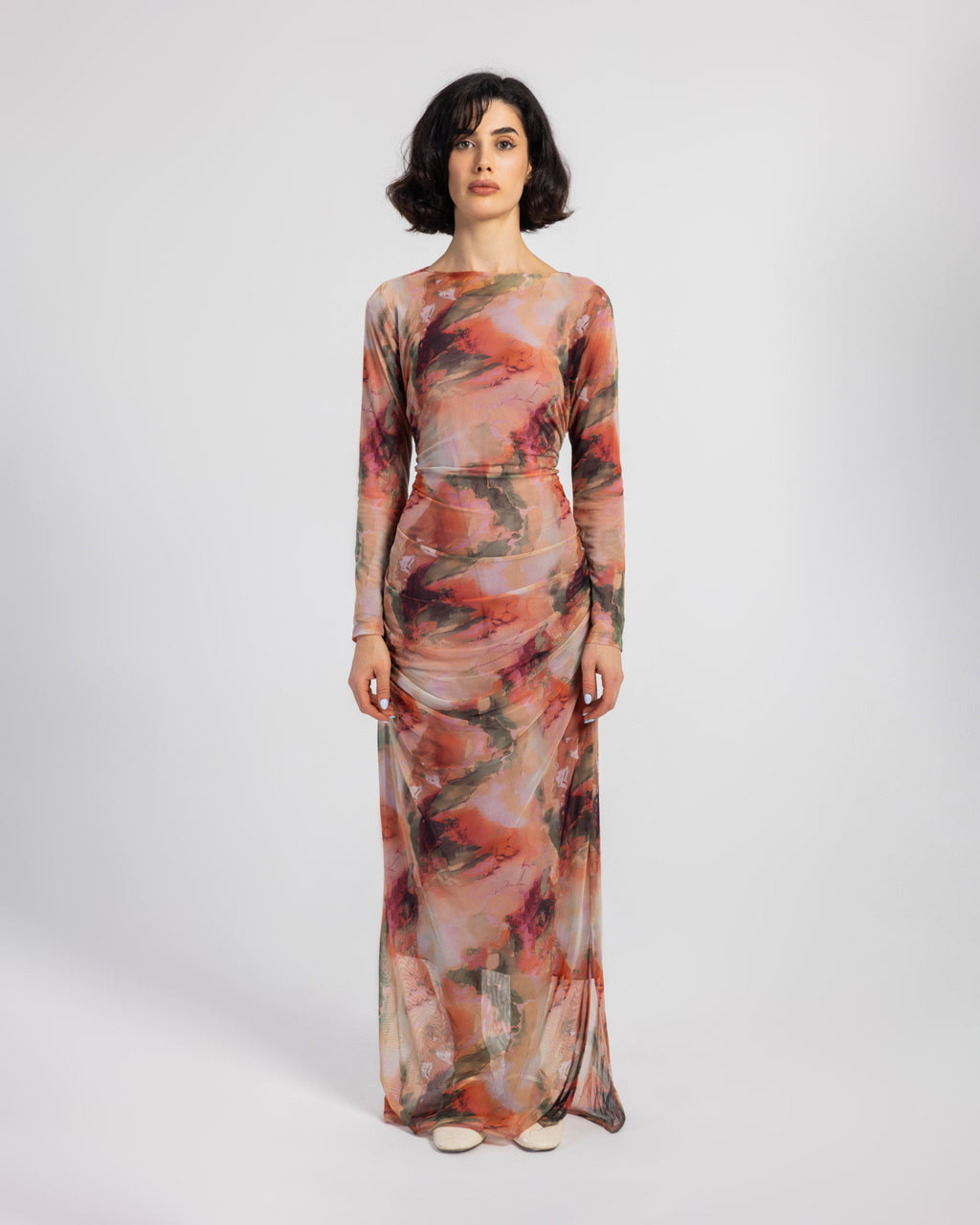 PINK MARBLE TULLE DRESS