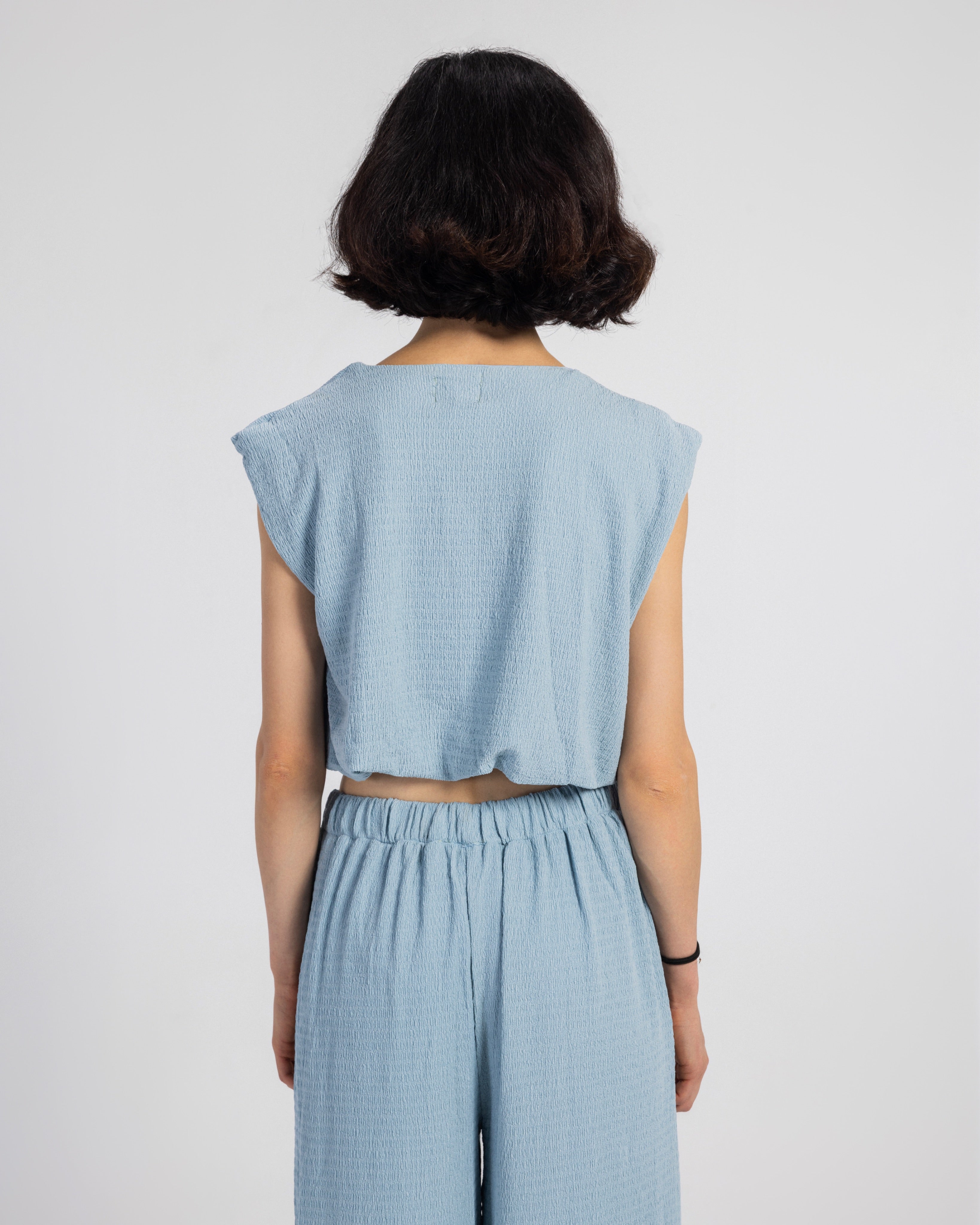 BLUE KORESHA CROP TOP