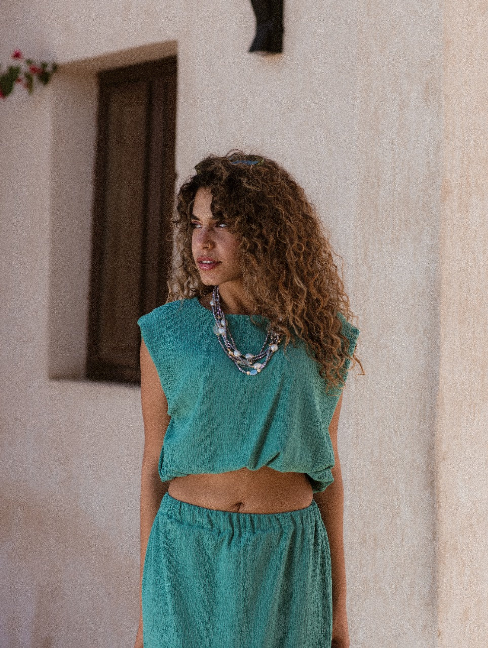 GREEN KORESHA CROP TOP