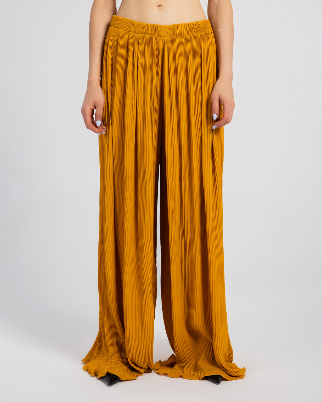 YELLOW PLISSE PANTS