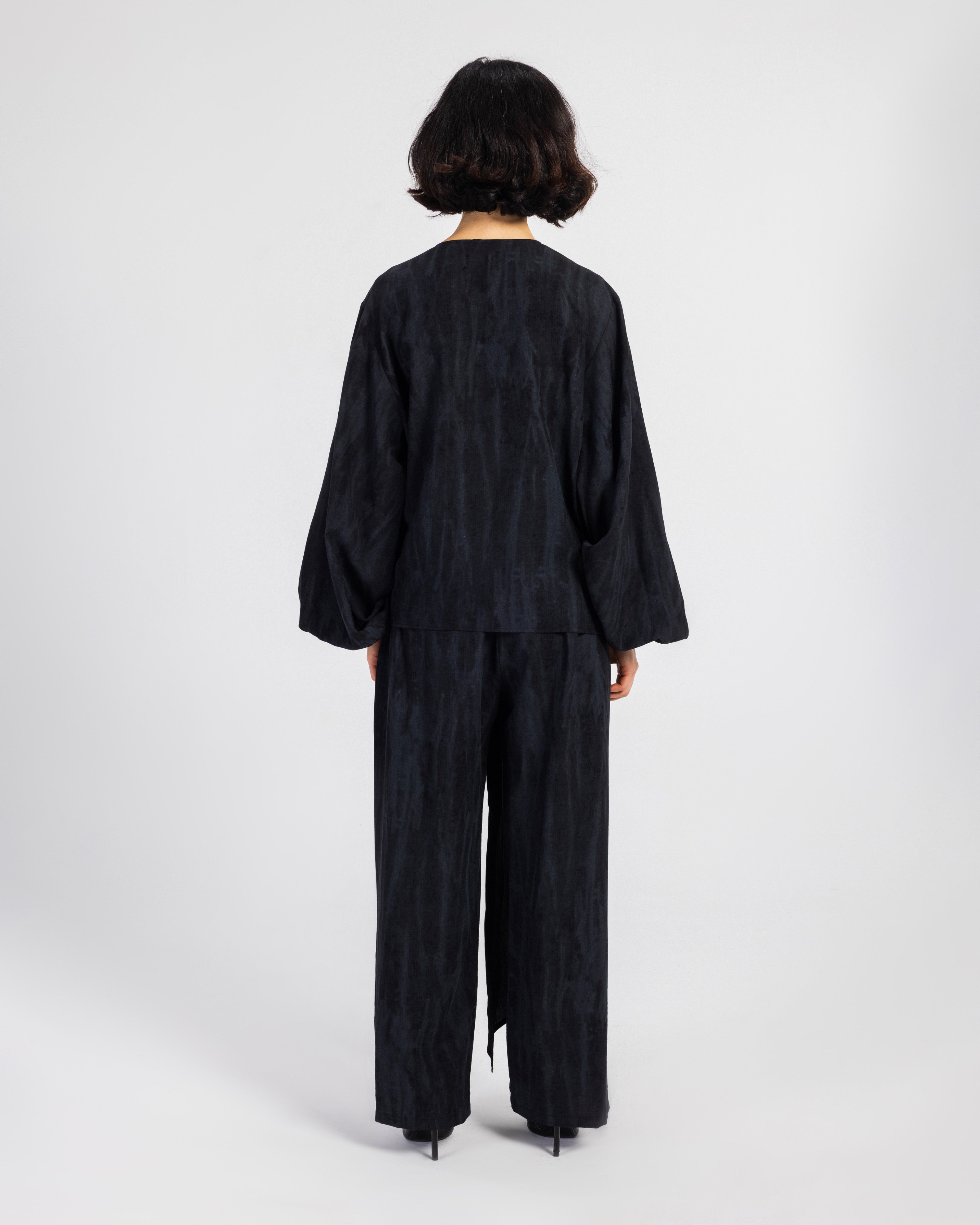 BLACK TIGER LINEN PANTS
