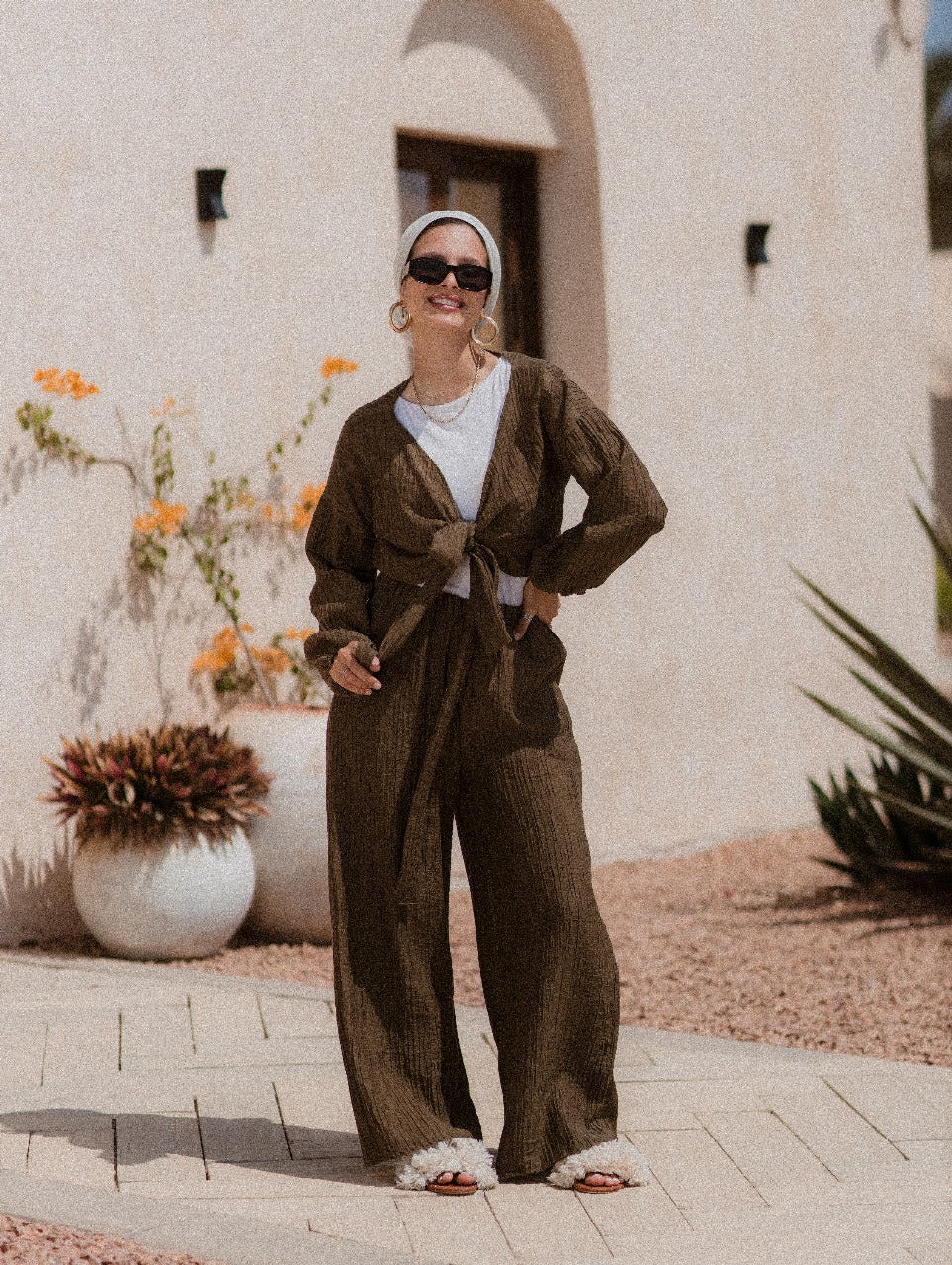 OLIVE GREEN PLISSE KORESHA SET