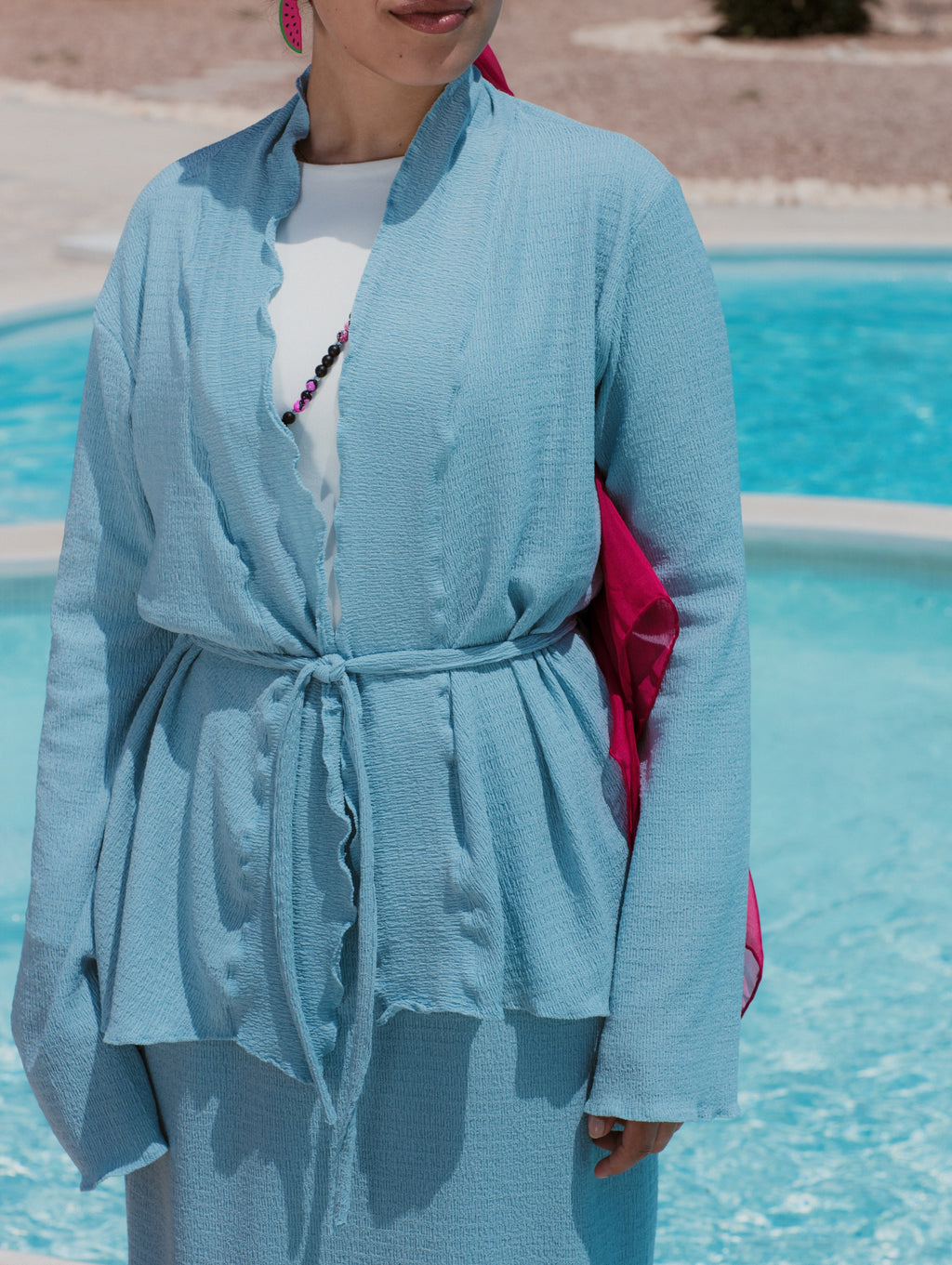 BLUE KORESHA CARDIGAN
