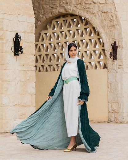 DARK GREEN/MINT GREEN DOUBLE SIDED KAFTAN