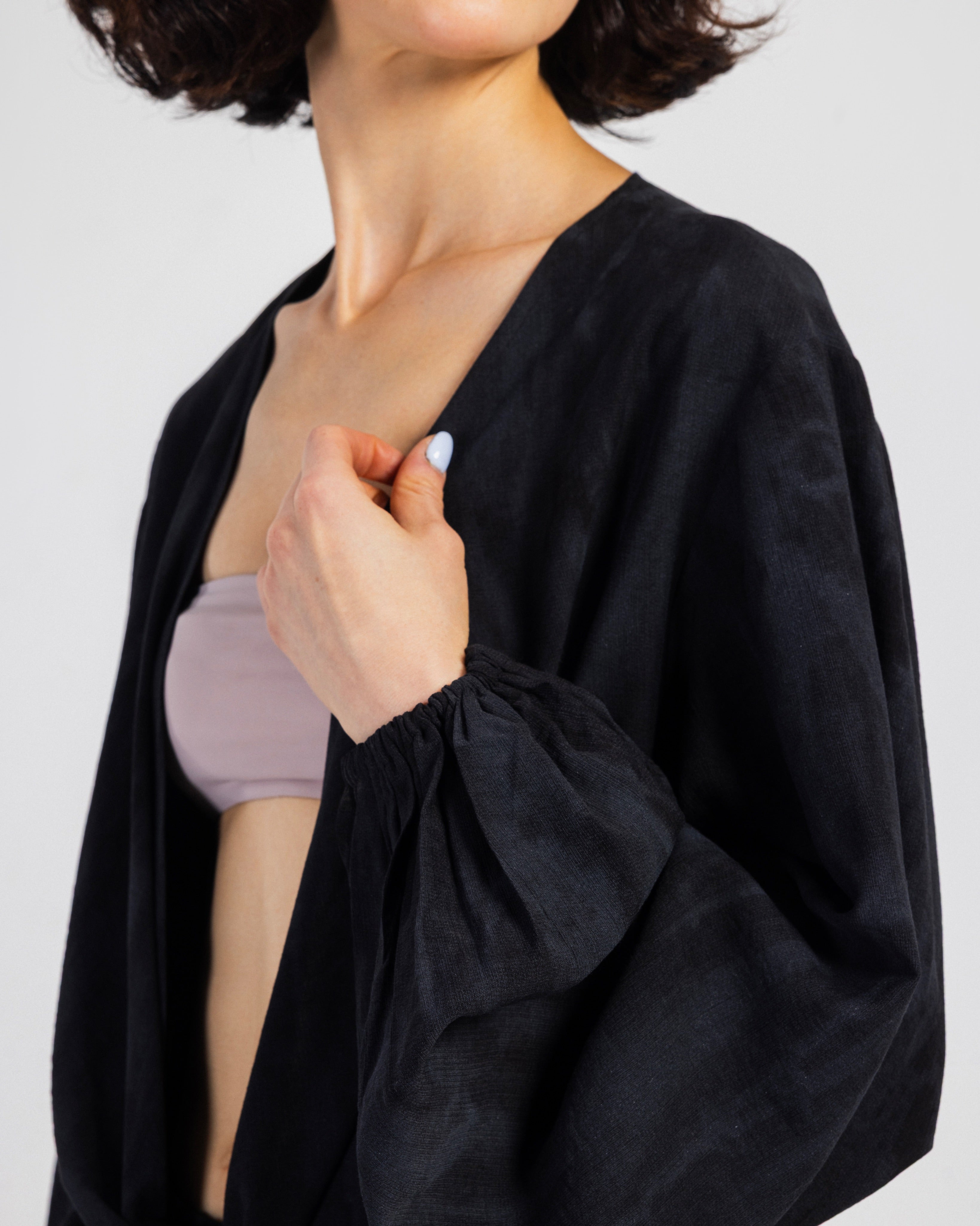 BLACK TIGER LINEN BLOUSE