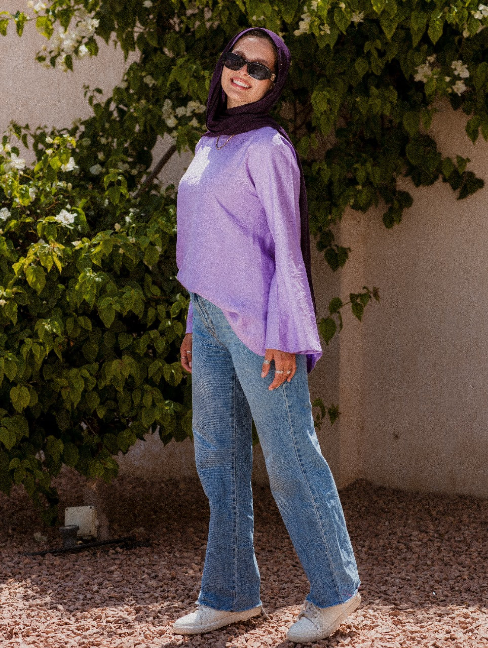 LILAC LINEN LONG SLEEVE BASIC