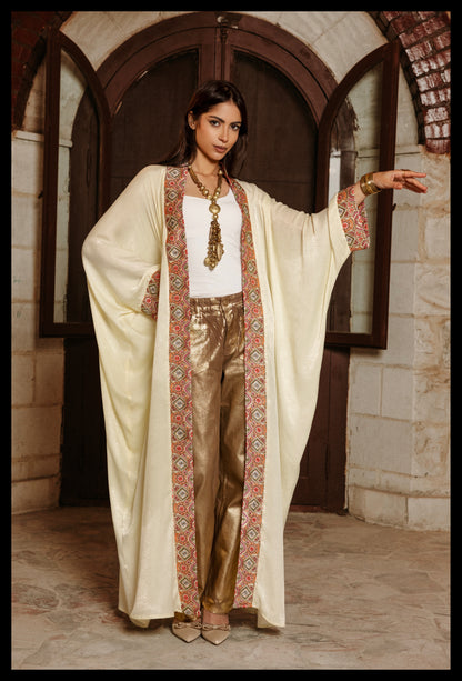YELLOW SHIMMER KAFTAN
