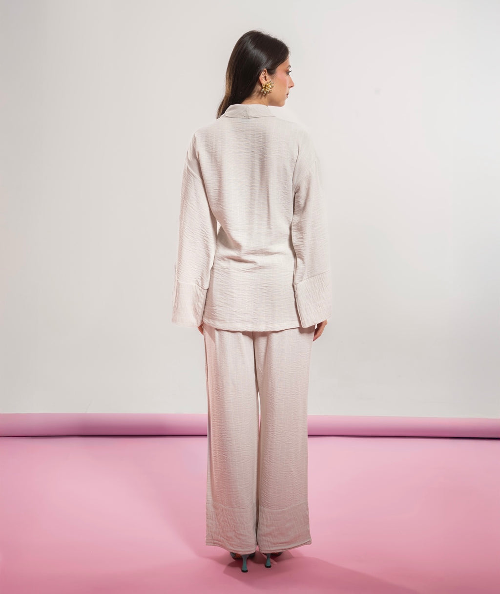 OFF WHITE LINED LINEN SET