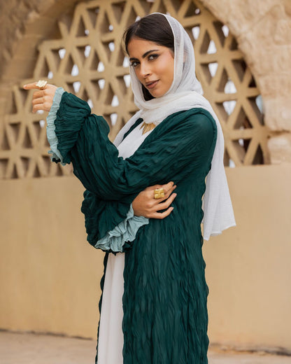 DARK GREEN/MINT GREEN DOUBLE SIDED KAFTAN