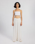 WHITE PLISSE PANTS