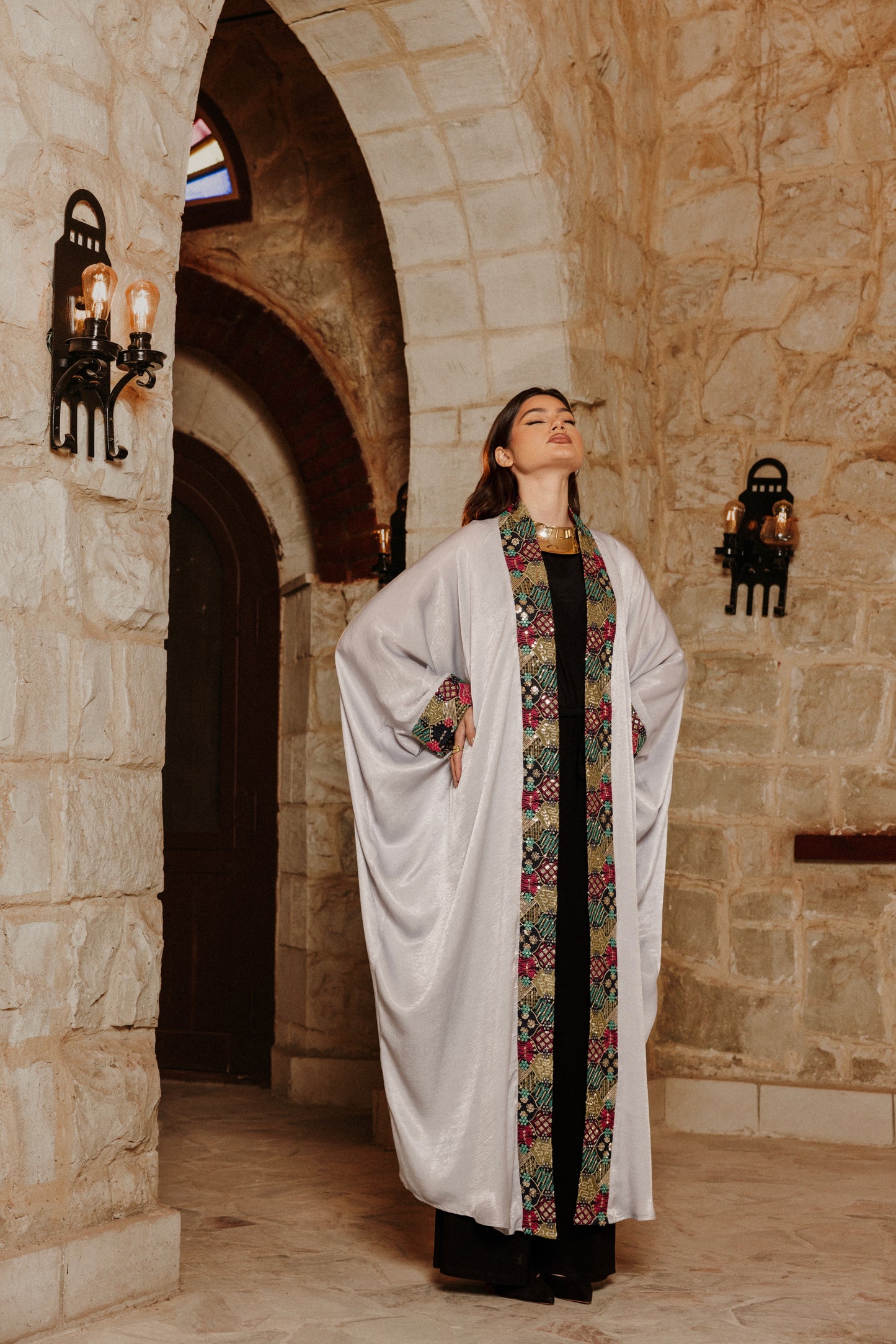GREY SHIMMER KAFTAN
