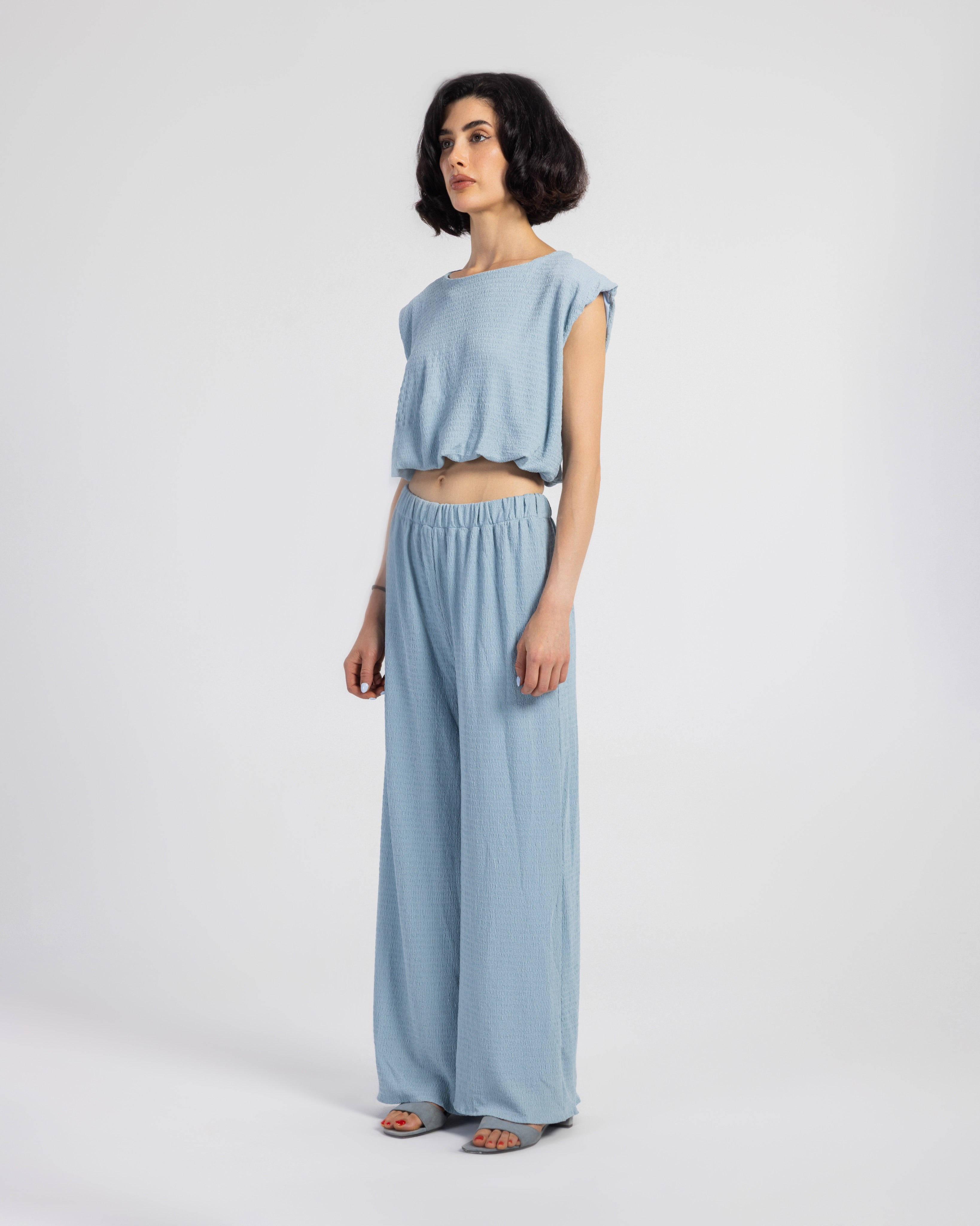BLUE KORESHA CROP TOP