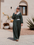 PETROL BLUE PLISSE KORESHA SET