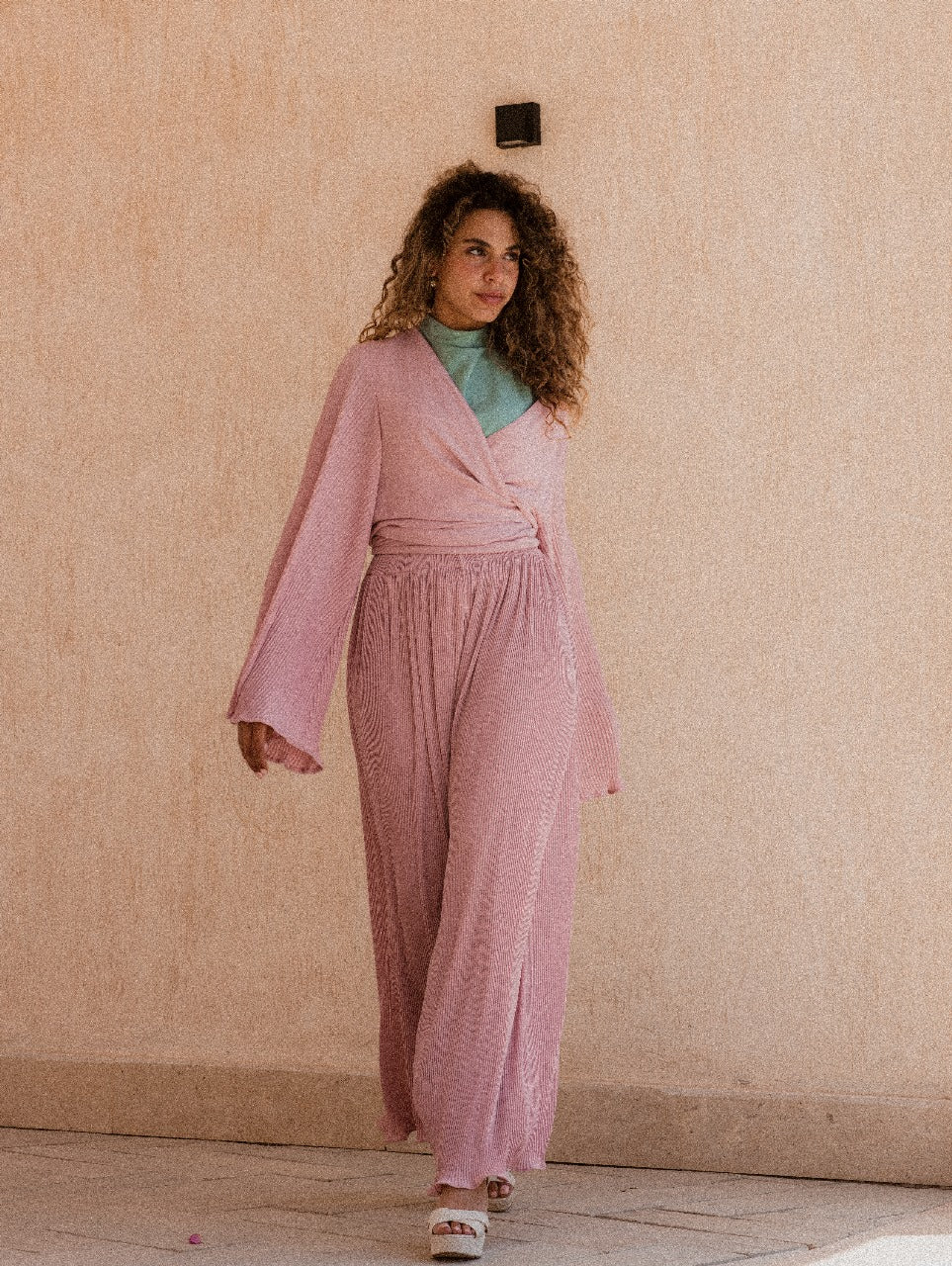 PINK PLISSE PANTS