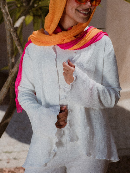 WHITE KORESHA CARDIGAN