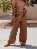 CAMEL PLISSE KORESHA PANTS