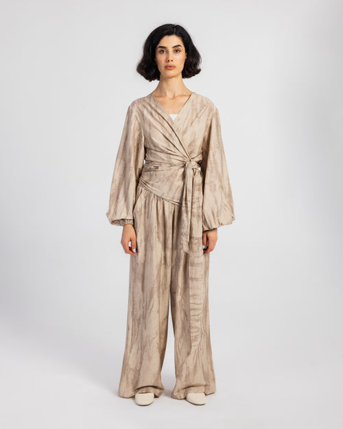 BEIGE TIGER LINEN SET