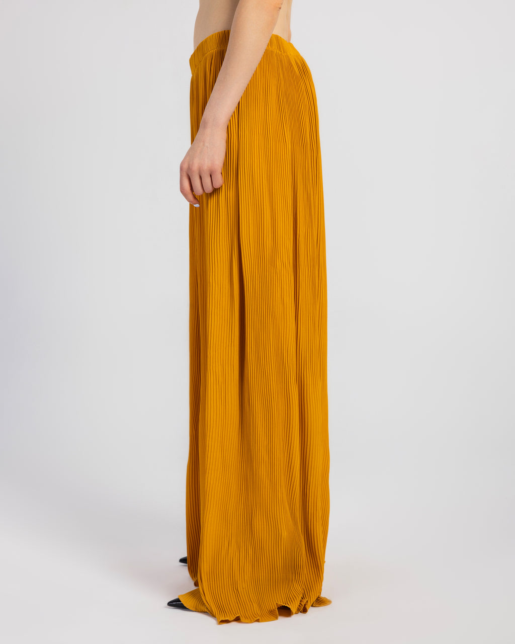 YELLOW PLISSE PANTS