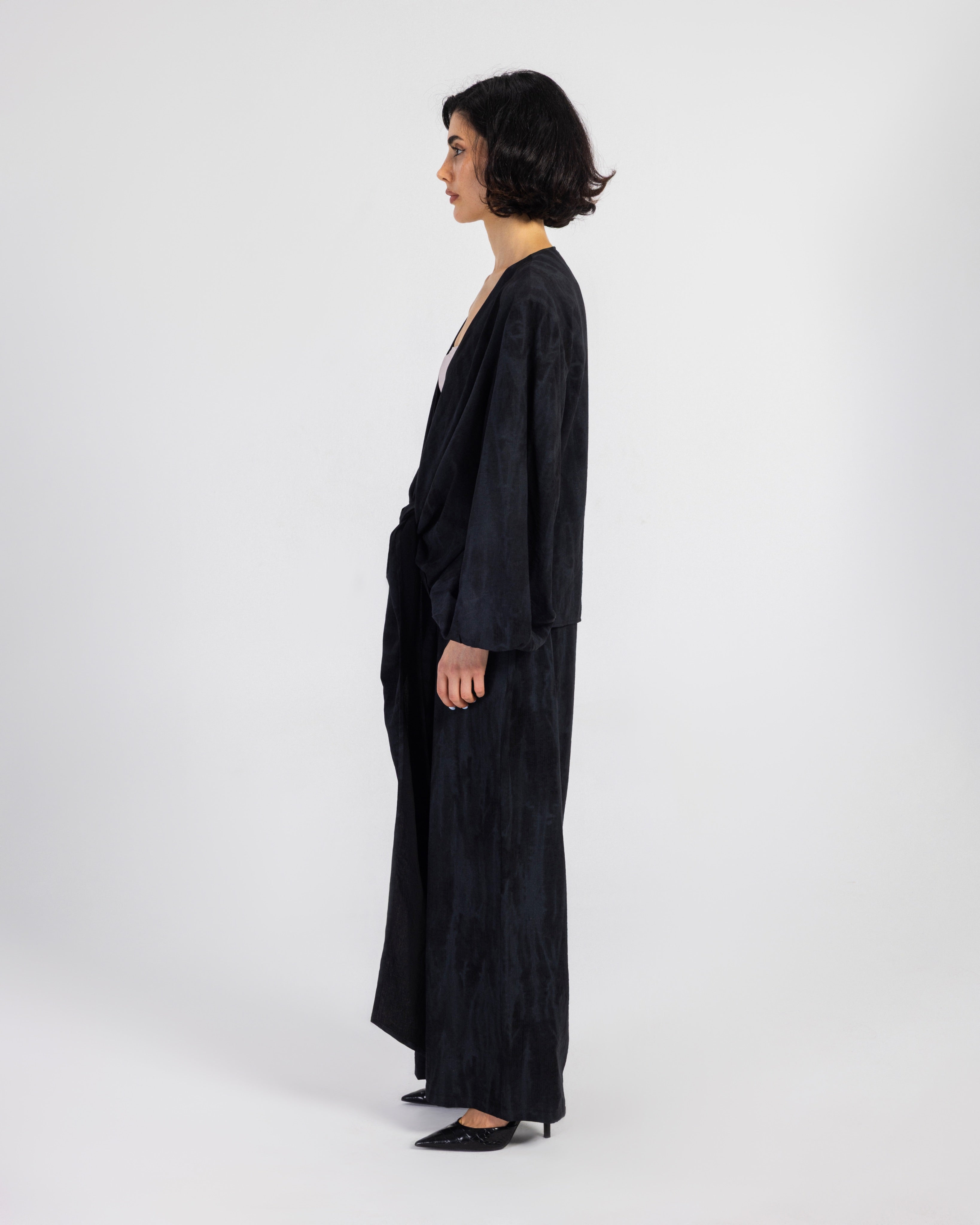 BLACK TIGER LINEN PANTS
