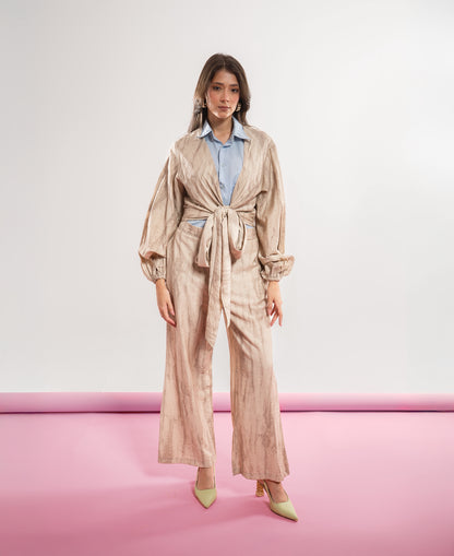 BEIGE TIGER LINEN SET