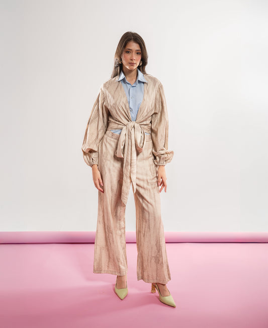 BEIGE TIGER LINEN SET