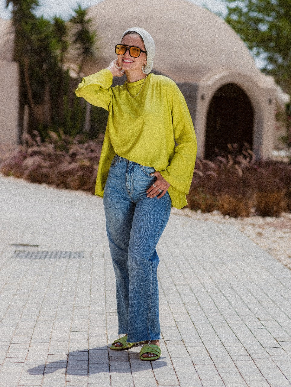 LIME LINEN LONG SLEEVE BASIC