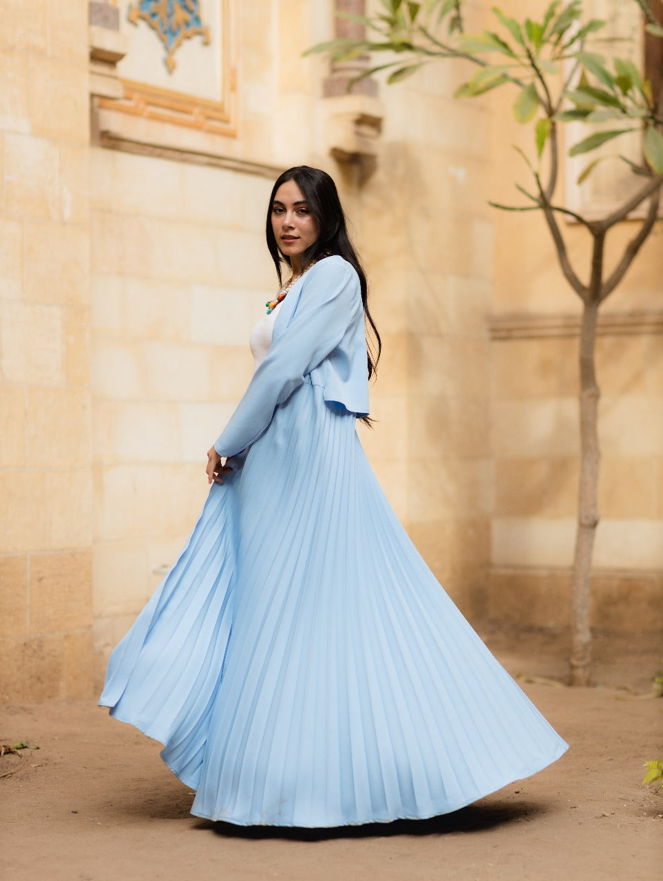 pleated abaya dress Miyaki Women's Pleated Abaya Dress