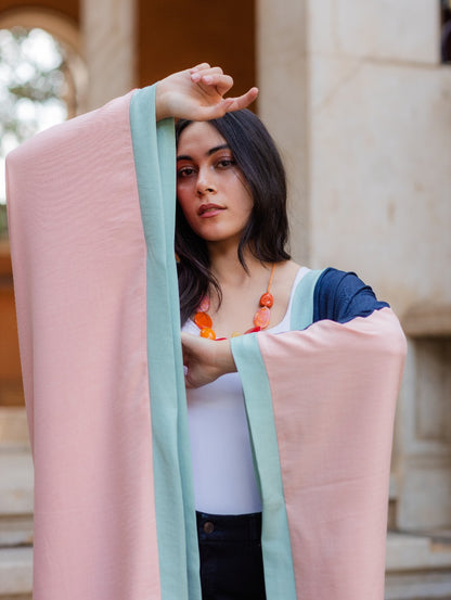 CORALxNAVY COLORBLOCK KIMONO