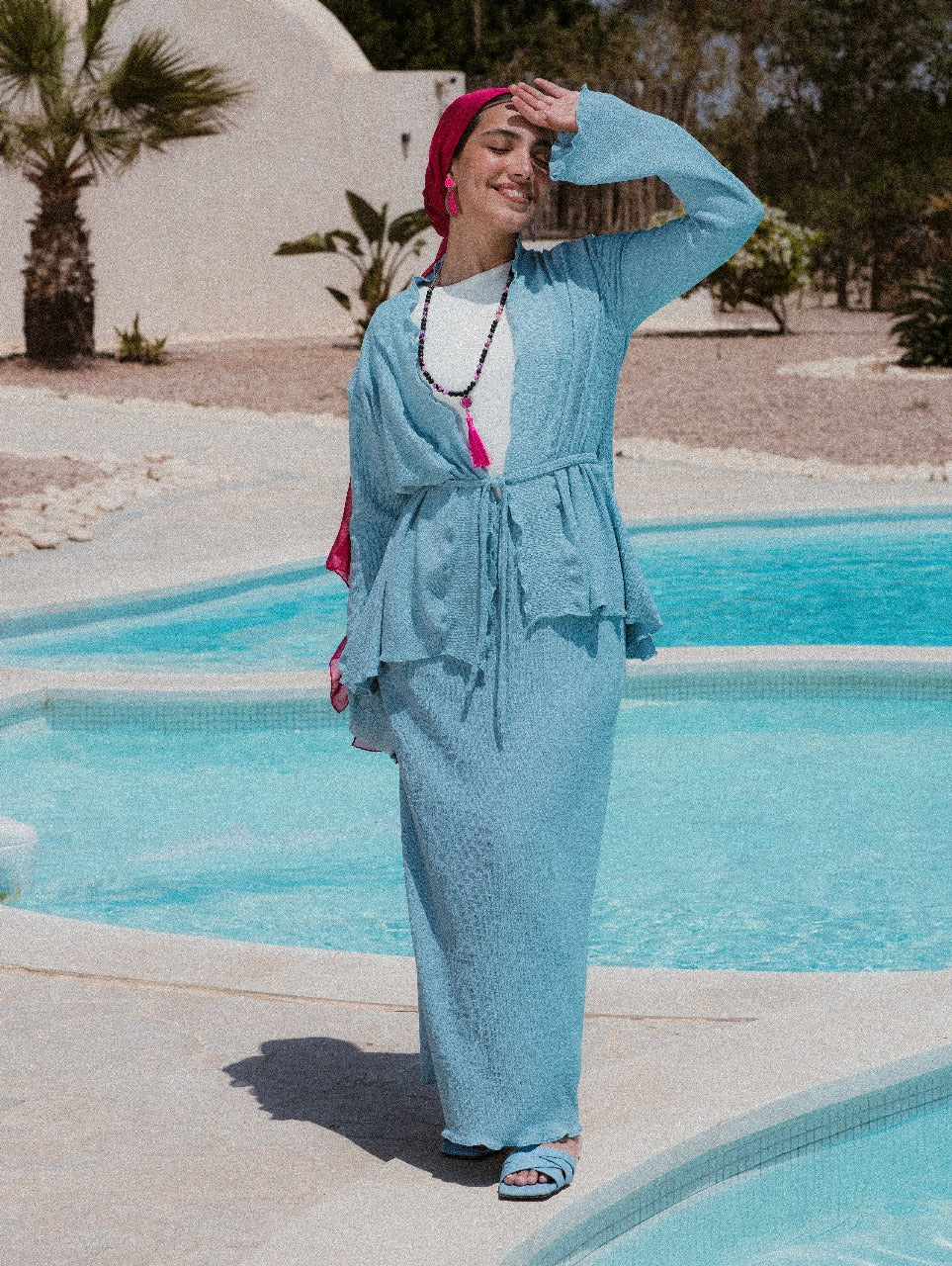 BLUE KORESHA CARDIGAN